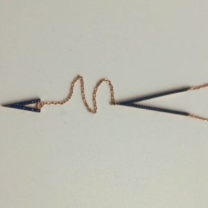 Neck382 Rose Gold Dark Blue