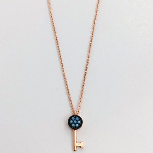 Neck435 Rose Gold Turq
